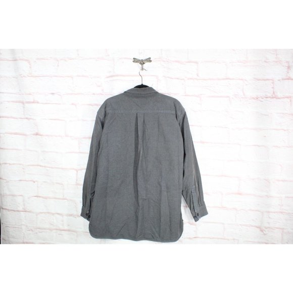 LL Bean Gray Heather Traditional Fit Chamois Collared Warmer Shirt Size XL - Picture 7 of 8